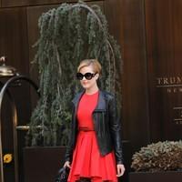 Evan Rachel Wood is seen leaving her Manhattan hotel in a chic red dress | Picture 95382